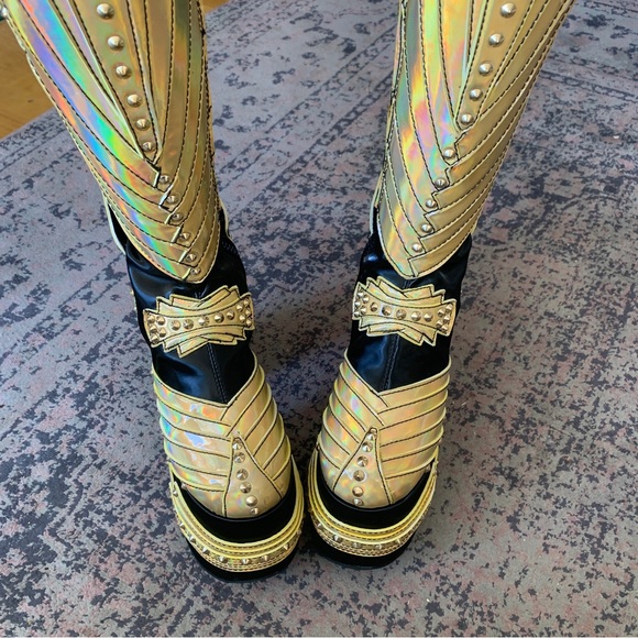 Last pair! New Dolls Kill Wrath of Goddess Knee Boots - Picture 5 of 11